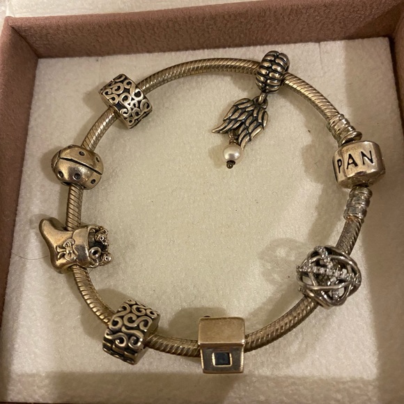 Classic Pandora Charm Bracelet with 7 Charms - Picture 2 of 2